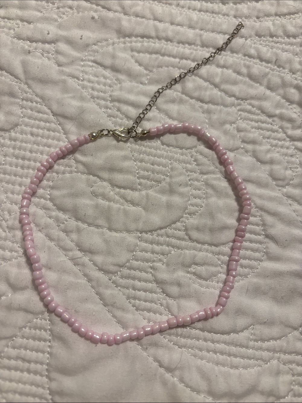 Delicate Pink Beaded Necklace - Women's Jewelry